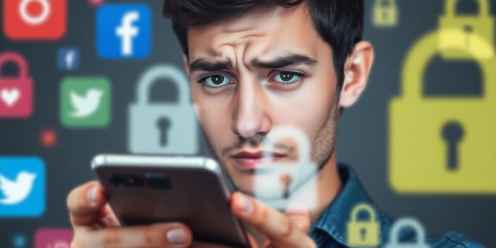 Person worried about identity theft and stalking risks.