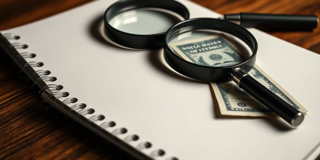 Detective tools on a table for a small case.