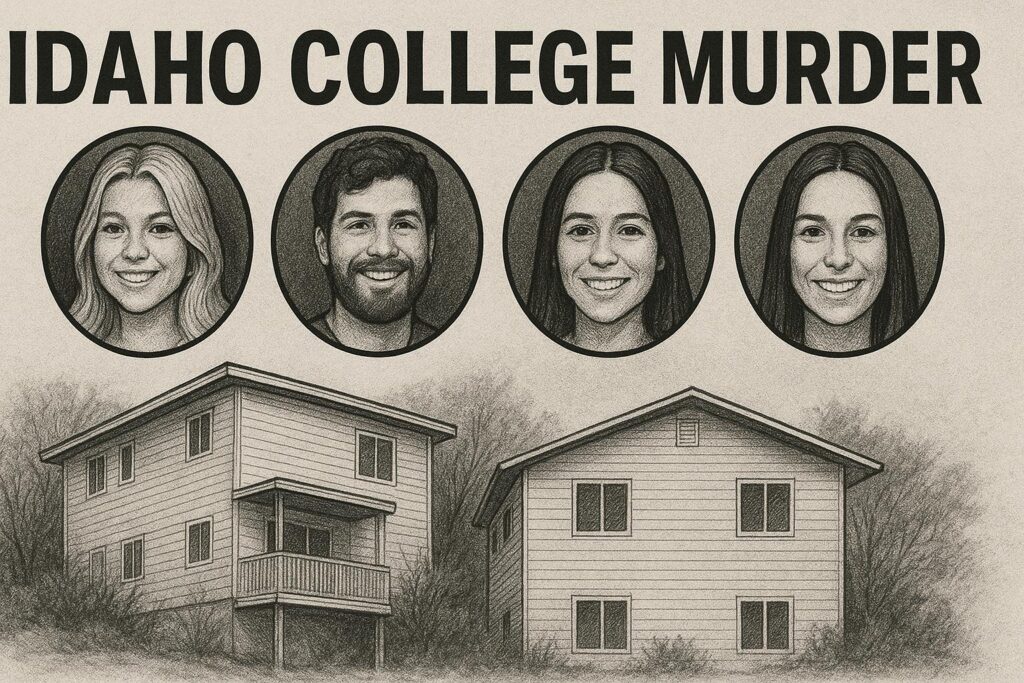 A picture of the victims and their homes in the Idaho college murders.