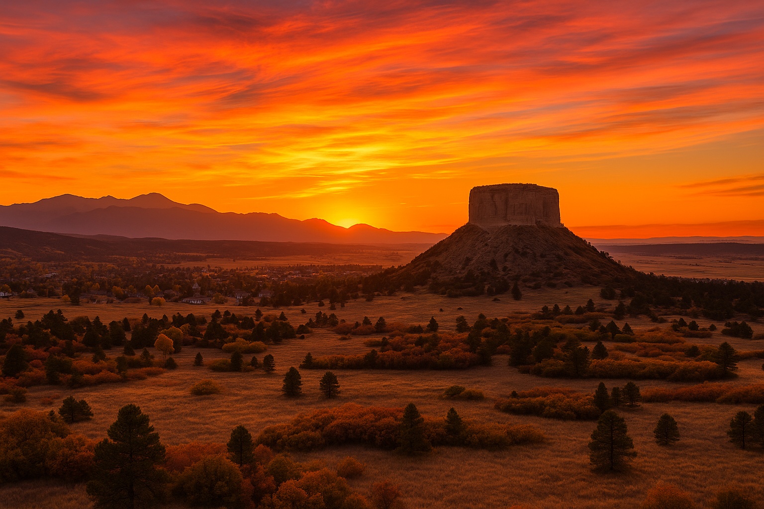 Monument Colorado at sunset